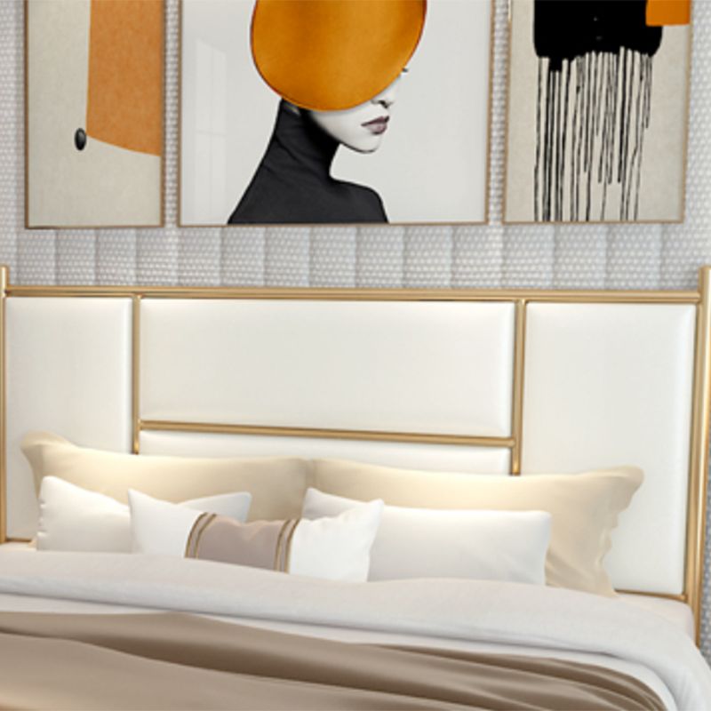 Luxurious Iron Panel Bed Upholstered Metal Bed Frame With Headboard and Footboard