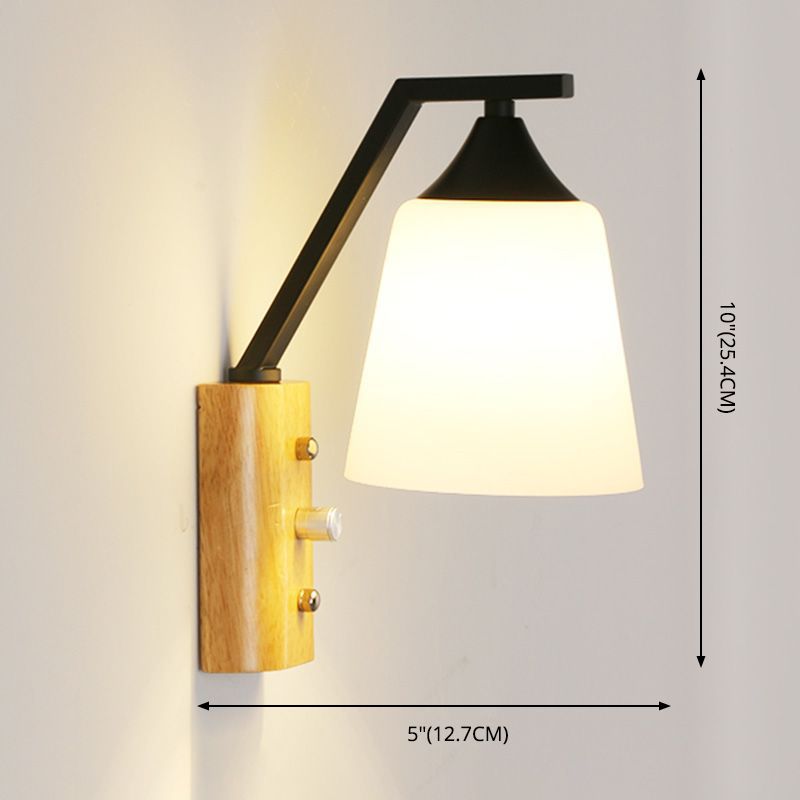 Wandleuchter japanischer minimalistischer Stil Glas 1 leichte Leuchten für Wohnzimmer Schlafzimmer