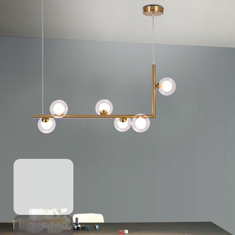 Islas contemporáneas Ligera simplicidad accesorio de iluminación colgante de vidrio para sala de estar