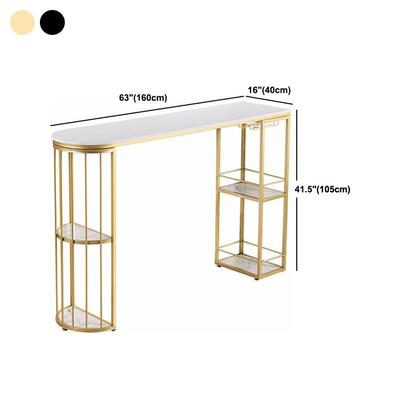 Modern 1/3 Pieces Bar Table Set Stone Counter Table with High Stools for Living Room
