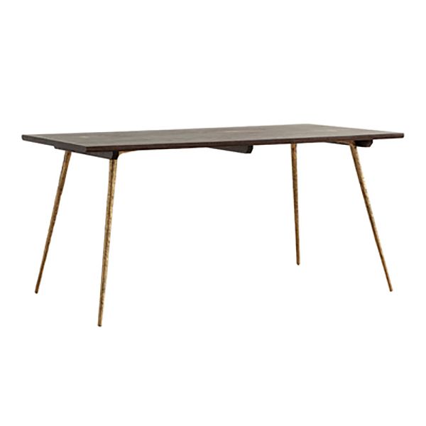 Metal Industrial Rectangle Dining Table Solid Wood Top Table with Legs