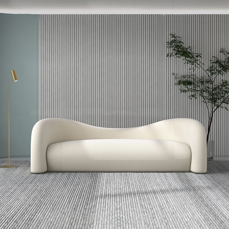 Modern Simple Curved Sofa 30.7" High Sloped Arm Living Room Seating