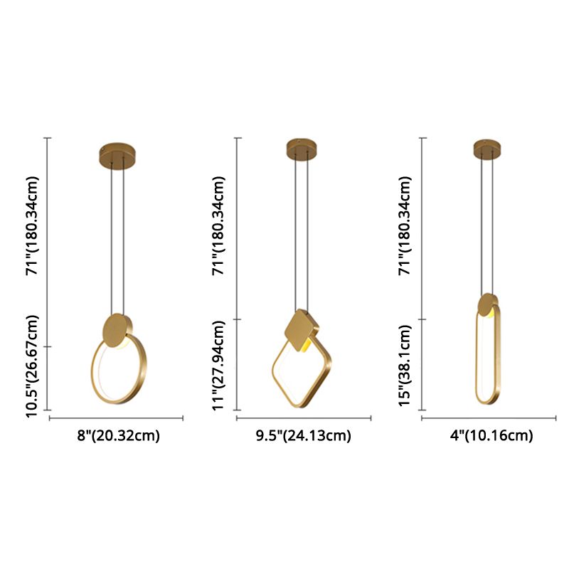 Simplicity Linear Hanging Light Kit Aluminum 1-Light Ceiling Light for Dining Room