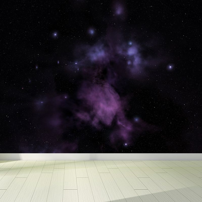 Non-Woven Big Dark Mural Contemporary Milky Way Wall Covering, Custom Size Available