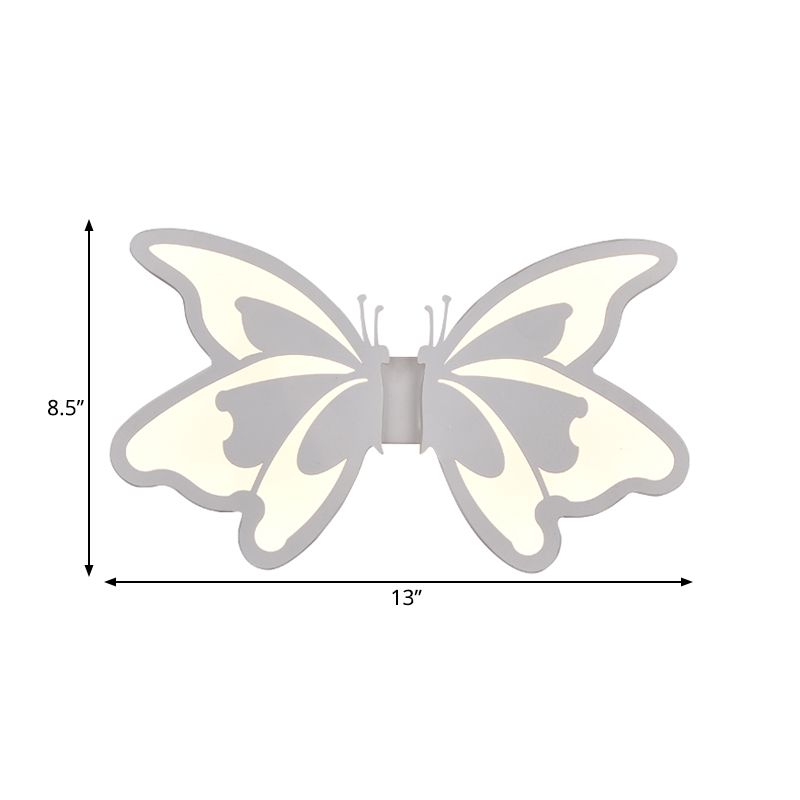 Flat Cartoon Shape Wall Light  Modern Stylish Acrylic LED Wall Lamp in White for Stair