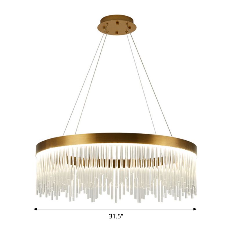 Lampone moderno a LEDELISTRO MODERALISTRISTA LED CRYDALISTRISTA LED LEDANTE DI BRASSIGLIO LEGGIO IN LUCE CALDA/BIANCA, larga 16 "/23,5" /31,5 "