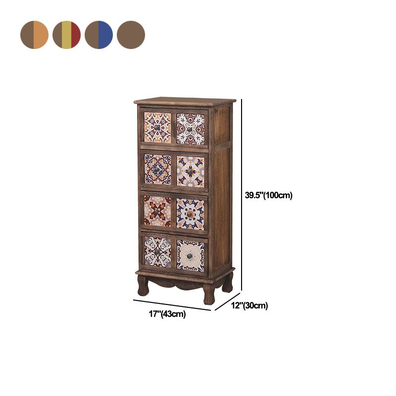 12" W Lingerie Chest Vertical Wood Storage Chest with Drawers for Bedroom