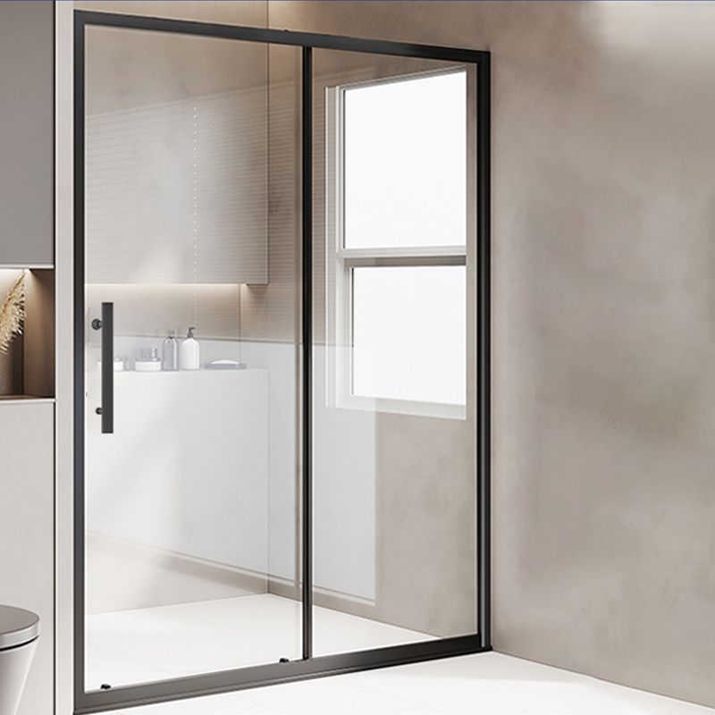 One-shaped Sliding Shower Bath Door Transparent Tempered Glass Shower Door