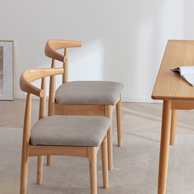Indoor Scandinavian Side Chair Upholstered Wood Open Back Dining Room Chair