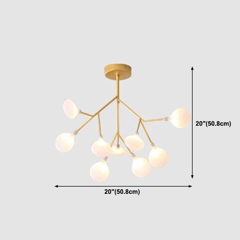 Multi Light Firefly Hanging Chandelier Modern Style Metal Hanging Lamp with Acrylic Shade