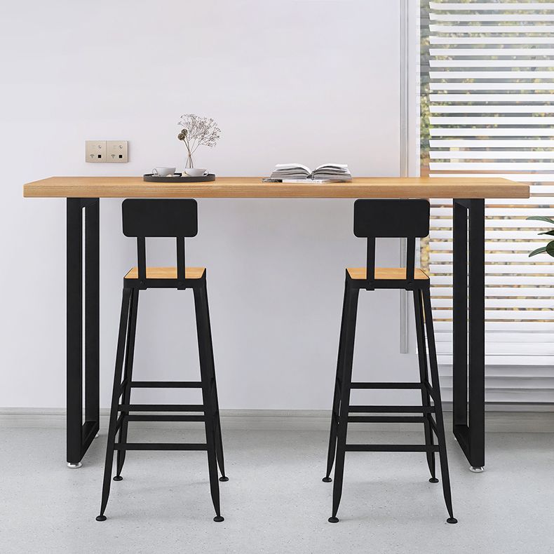 Solid Wood Sled Base Rectangle Bar Table for Kitchen Dining Room