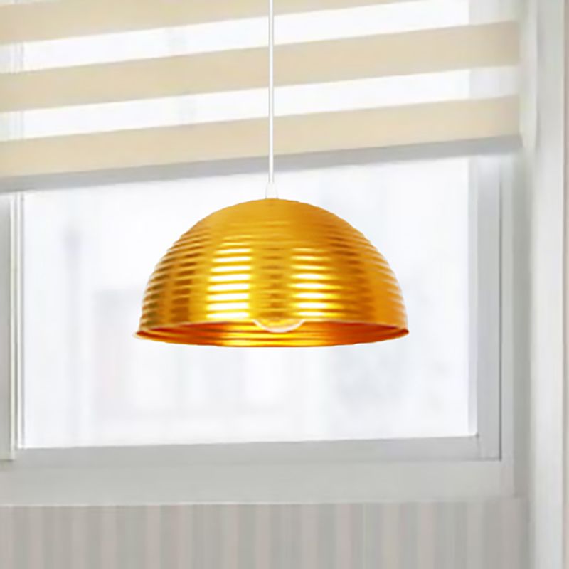 Luz colgante de tono de cúpula con luz de metal contemporáneo de metal rojo/amarillo/luz colgante, 12 "/16" /19.5 "de ancho