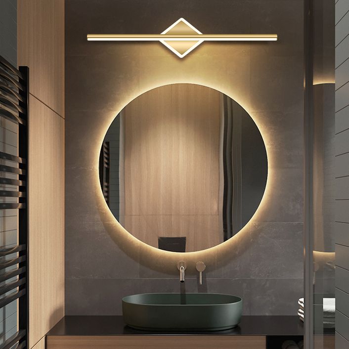 Minimalism Vanity Light Fixtures Straight Bathroom Mirror Lamp in Gold
