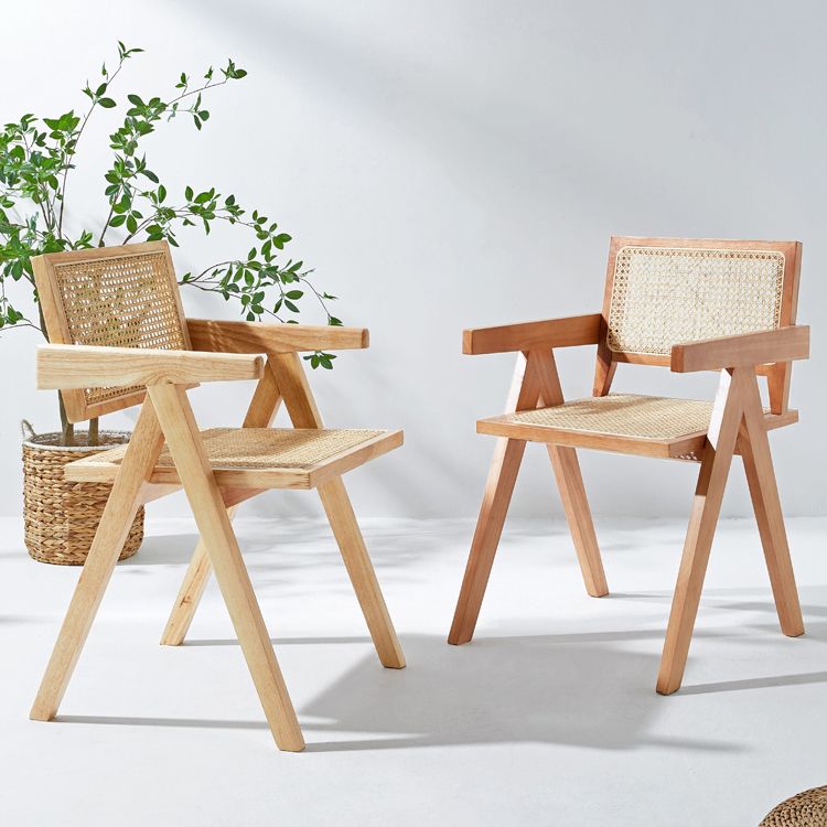 Wooden Dining Side Chairs Modern Indoor-Outdoor Open Back Dining Chair, 20'' Wide