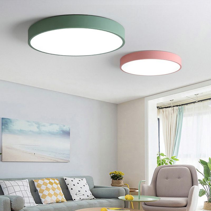 Round Flush Light Fixtures Modern Style Acrylic 1-Light Flush Mount Light Fixtures