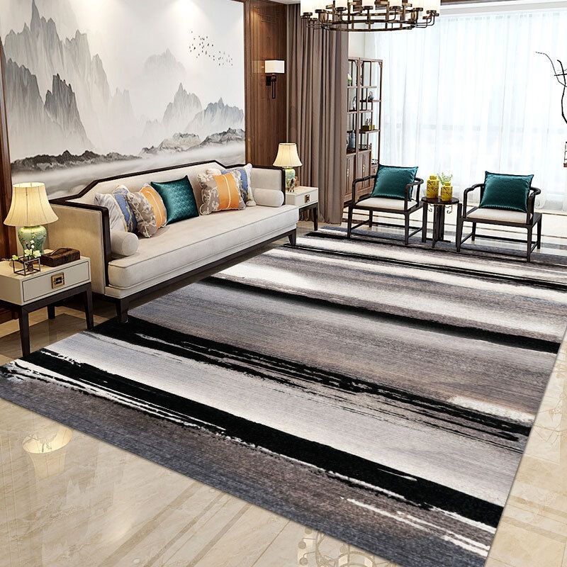 Modern Home Decorative Rug Multi Colored Geometry Area Rug Polypropylene Washable Stain Resistant Non-Slip Backing Rug