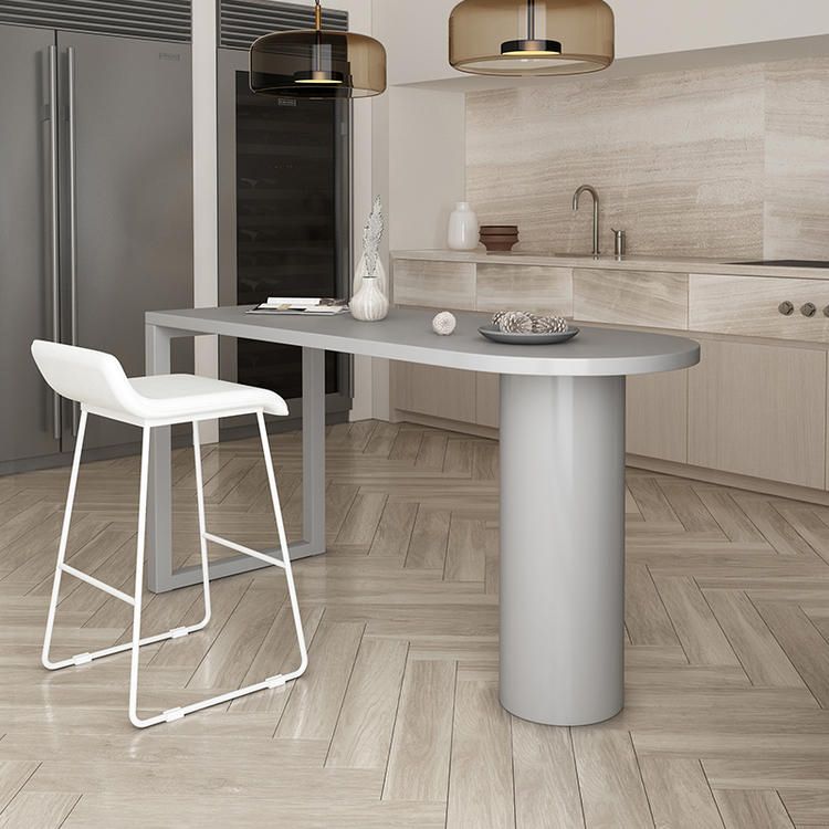 Industrial Indoor Bar Table Set 1/2 Pcs Solid Wood Bar Table with Upholstered Stools