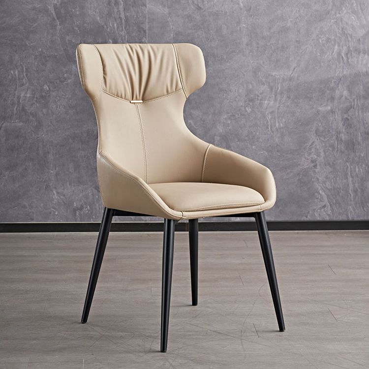Modern Armless Dining Chairs Faux Leather Upholstered Dining Side Chair
