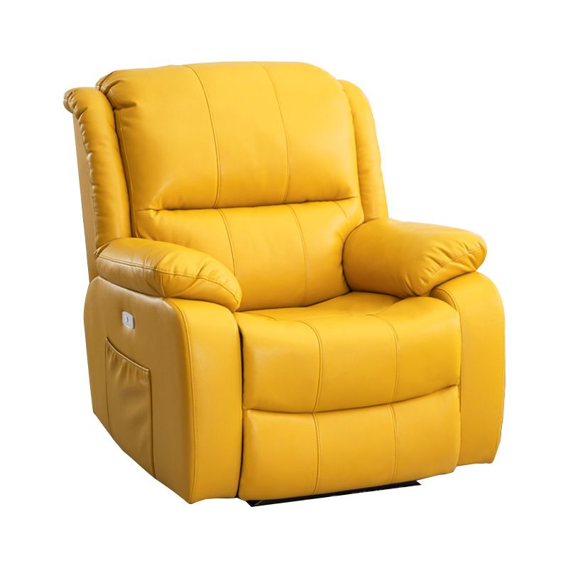 Swivel Glider Recliner Chair Genuine Leather Standard Recliner