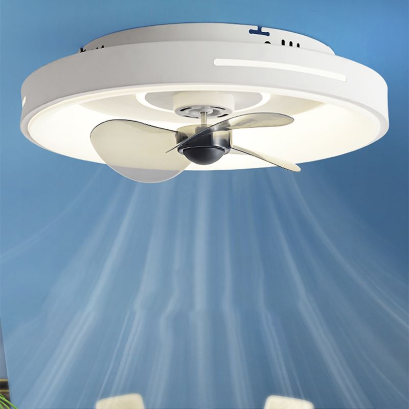 Metal Geometry Ceiling Fan Light Modern Style Single Light LED Flush Light