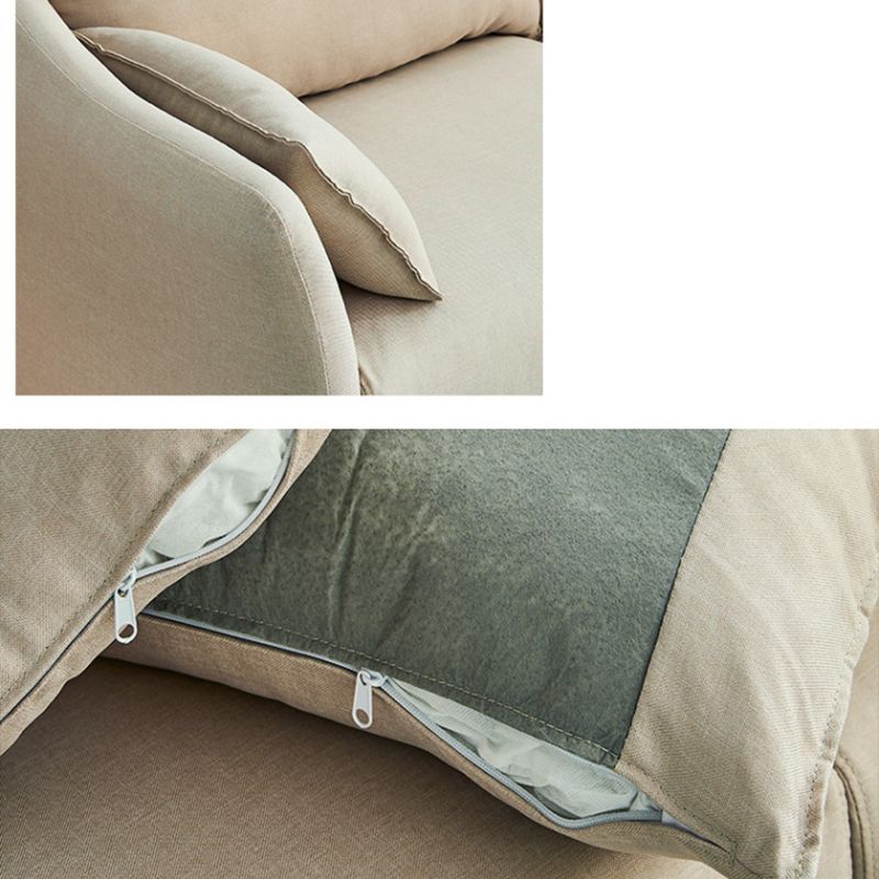 Loose Back Sloped Arm Sofa Nordic 30.7" H Linen Slipcovered Sofa