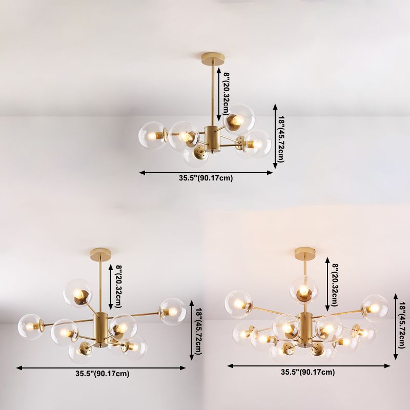 Contemporary Sphere Chandelier Lights Glass Chandelier Pendant Light for Living Room
