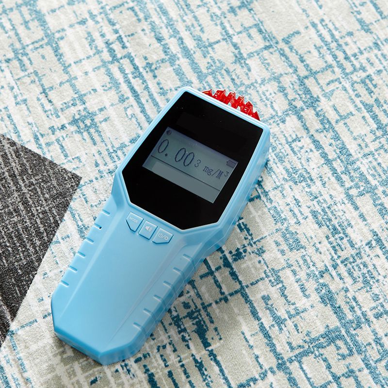 Modern Living Room Area Rug Blue Geometric Print Area Carpet Non-Slip Backing Rug