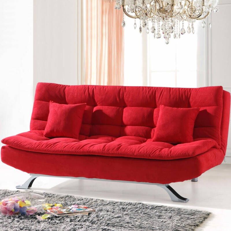 74.80" W √ó 33.46" D √ó 35.43" H Biscuit Back Velvet Armless Sofa with Foldable