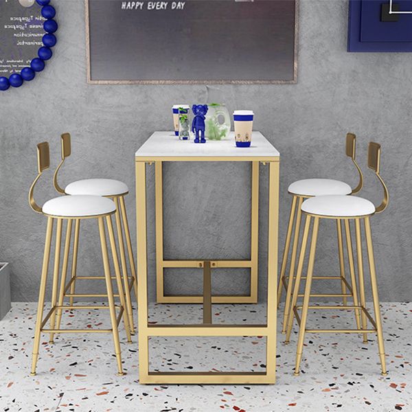 Contemporary Bar Table Metal Trestle Base Bar Table for Indoor