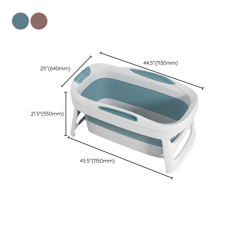 Plastic Rectangular Bath Tub Foldable Soaking Tub with Internal Drain