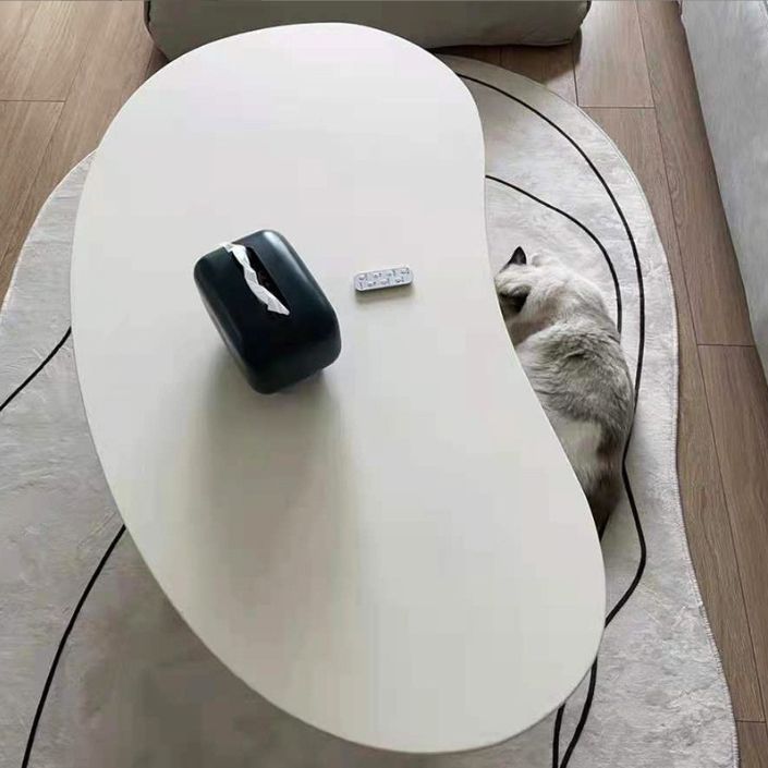 Scandinavian Wood & Metal Coffee Table Irregular Top 3 Legs Cocktail Table