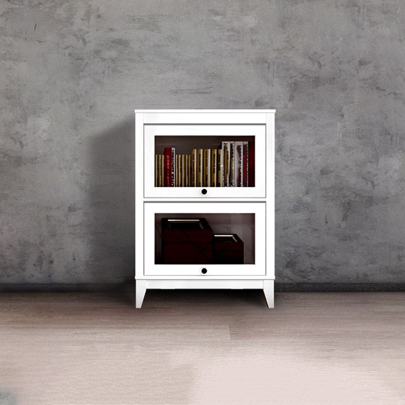 Bookcase Wood Barrister Bookcase Contemporary Vertical Book Shelf with Doors