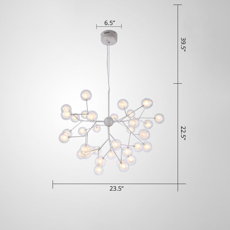 Minimalist Molecule Chandelier Double Glass Living Room Suspension Lighting Fixture