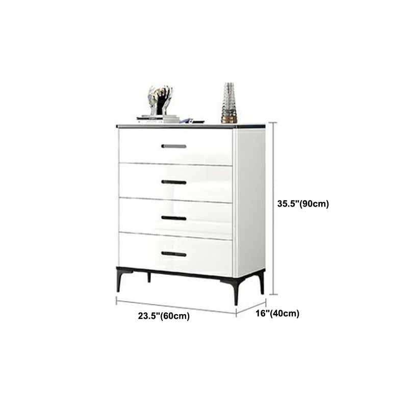Contemporary Chest White Double Dresser with Metal Feet for Home