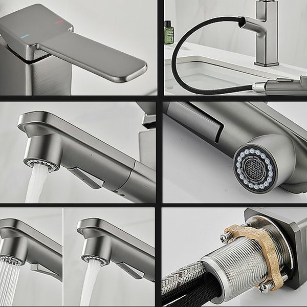 Modern Bathroom Vessel Faucet Solid Color Brass Vessel Sink Faucet for Bathroom