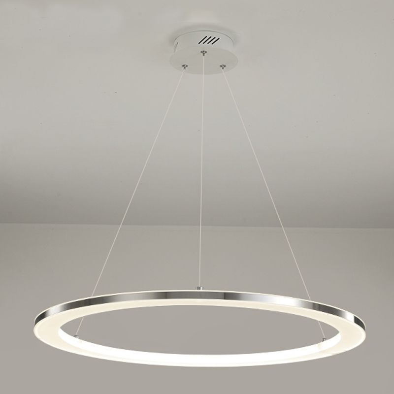 Circular 1-Light Hanging Light Fixtures Modern Style Metal Chandelier Pendant Light