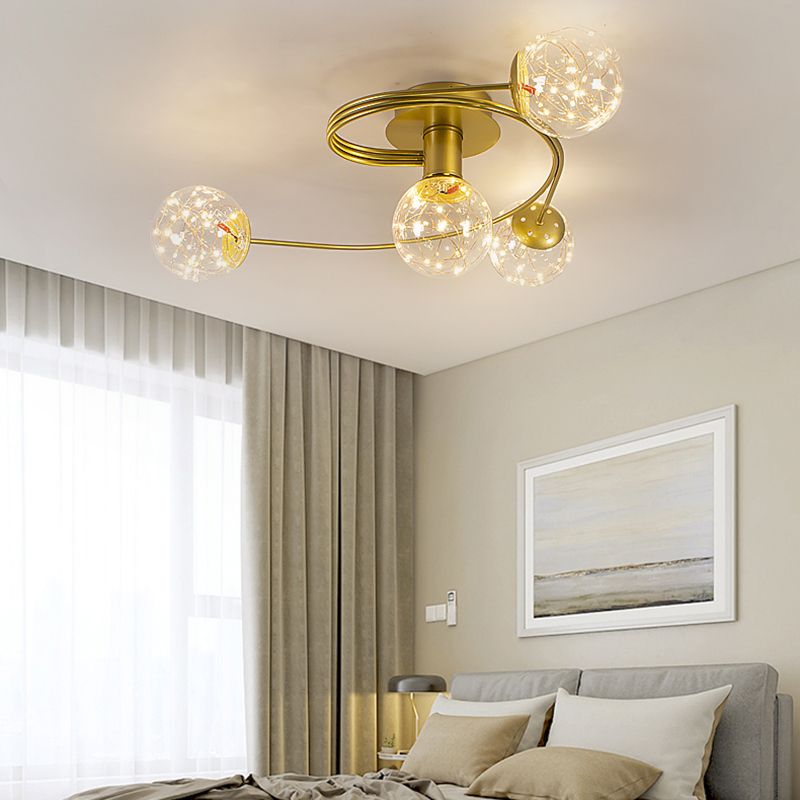 Contemporáneos de la esfera de la esfera de al ras Luces de montaje de altura de vidrio en oro