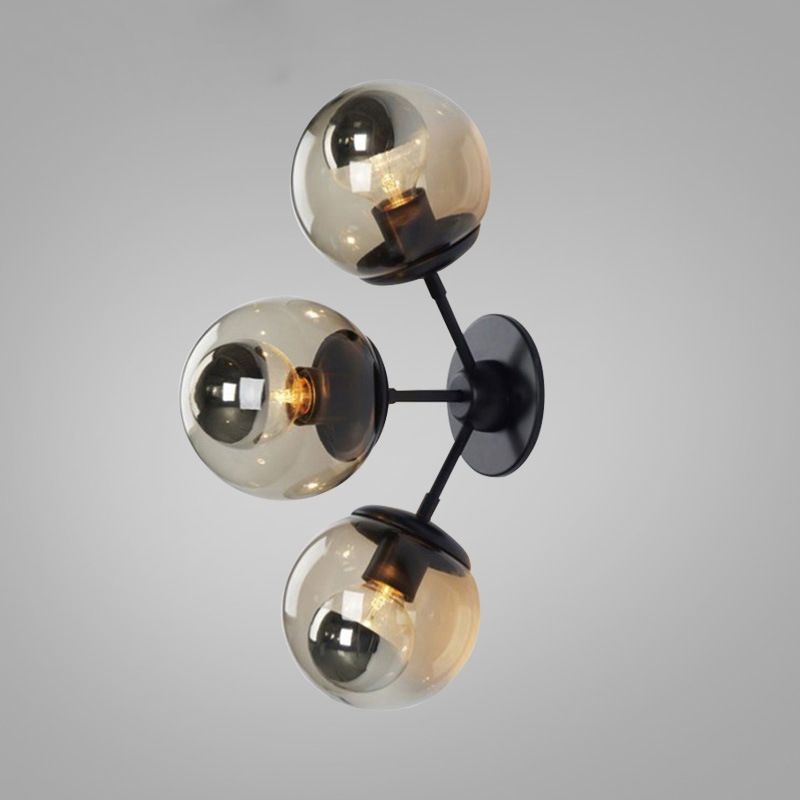 Luminaires de lampe murale globe de style industriel en verre mural mural en noir