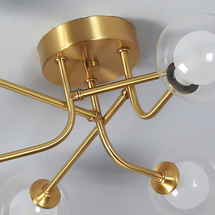 Ball Shape Glass Flush Ceiling Light Modern Multi Lights Flush Light Fixtures