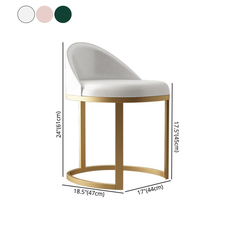 Glam Metal Dining Room Chair Upholstered Armless Dining Chairs for Home Use