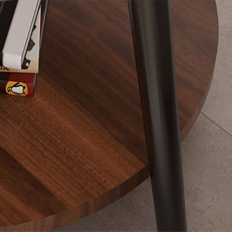 Wood Cocktail Table 3 Legs Modern Single Coffee Table with Shelf