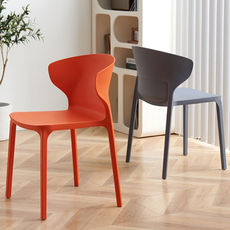 Contemporary Indoor-Outdoor Plastic Dining Chair Stacking Dining Chair
