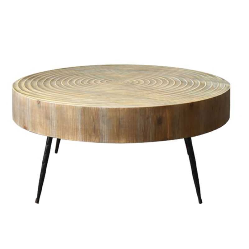 3 Legs Round Natural Finish Coffee Table Rustic Wooden Coffee Table