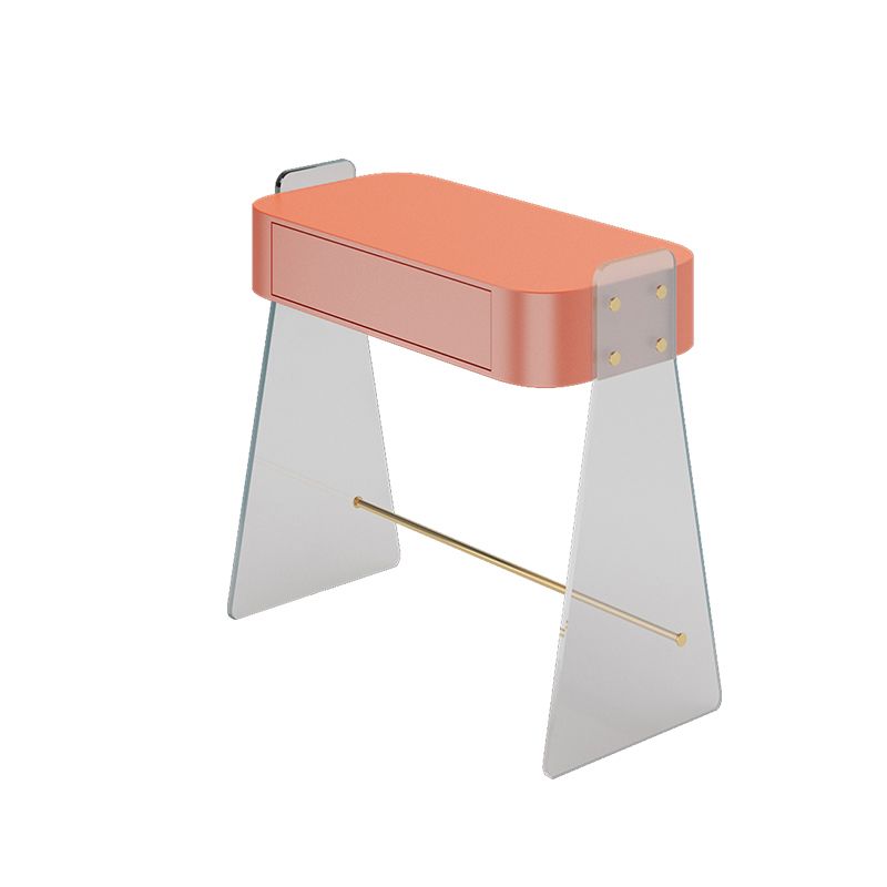 Contemporary 1 Drawer Makeup Vanity Desk Wood and Acrylic Dressing Table