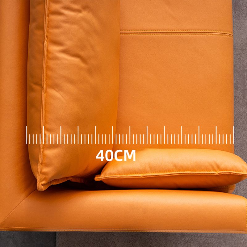 Faux Leather Loose Back Sofa Square Arm Single Cushion Loveseat