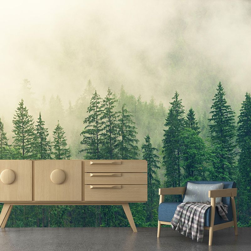 Modern Misty Forest Landscape Mural Decorative Painting Bedroom Mural Painting