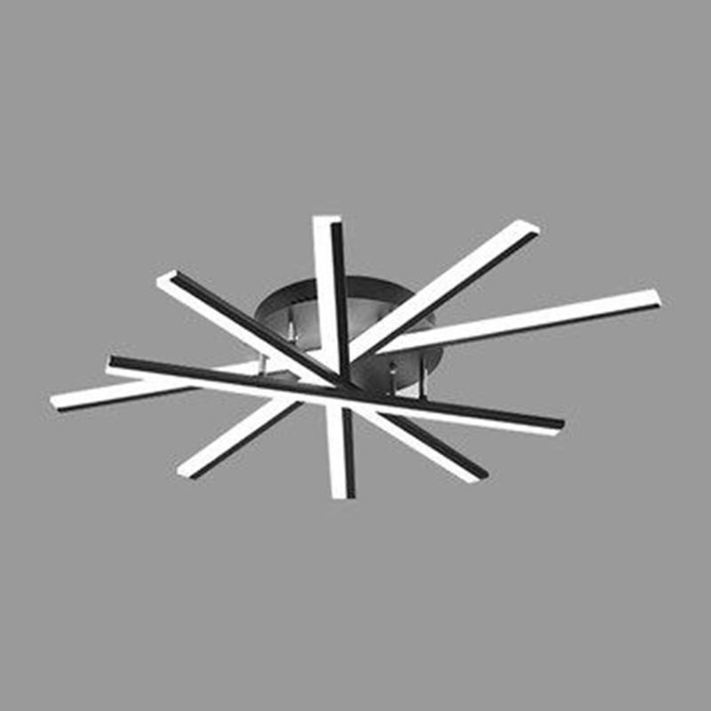 LED Modern Metal Flush Mount Sputnik Shape Ceiling Light with Acrylic Shade for Bedroom