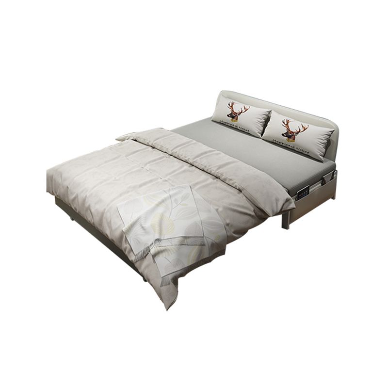 Gray Armless Seating with Pillows Convertible Sofa Bed with Storage