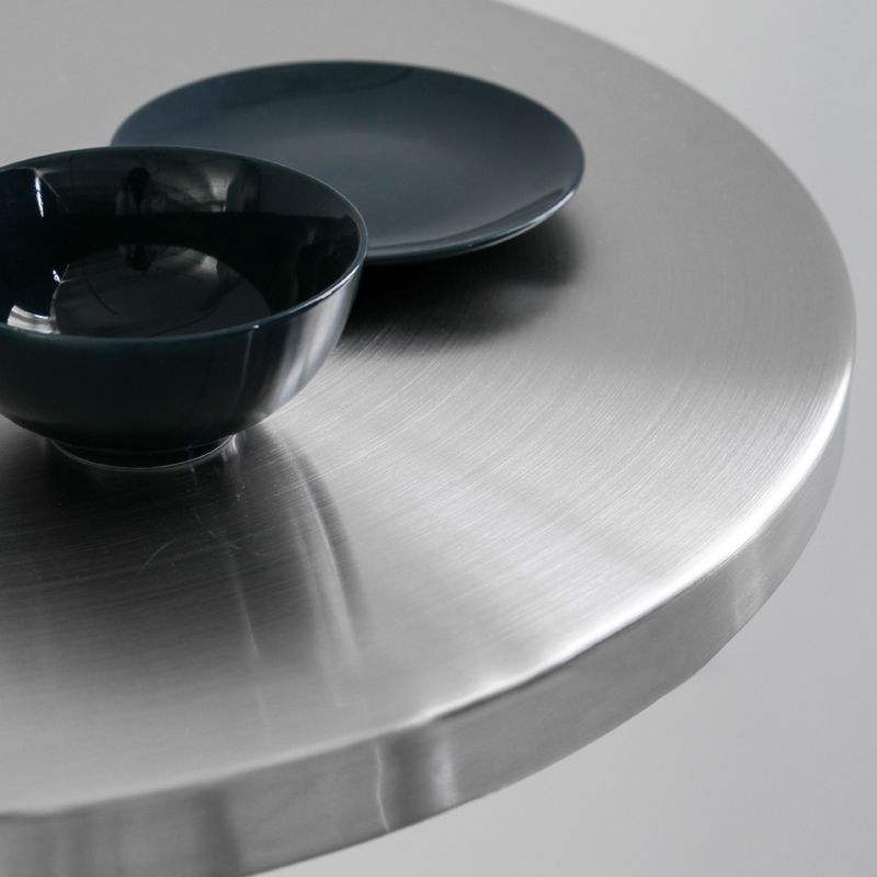 Industrial Dining Room Table Stainless Steel Table with Pedestal Table for Home Kitchen Dinner