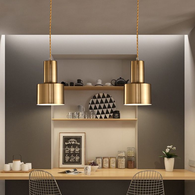 Metal One Blub Hanging Light Postmodern Style Suspension Pendentif For Coffee Shop